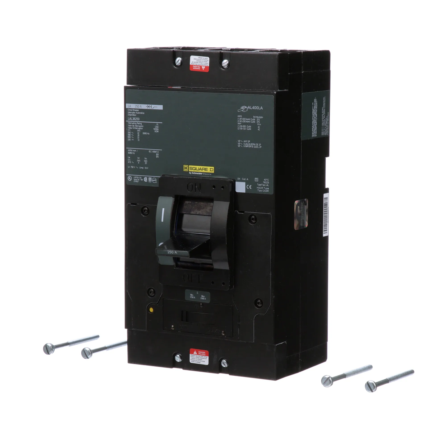 Square D LAL36250 Circuit Breaker | 600V 250A 3P 30kA@480V Feed-Thru LAL Series