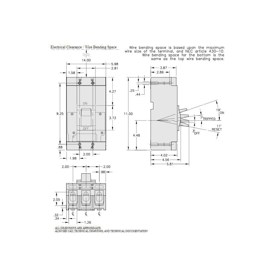 Square D LAL36250 Circuit Breaker | 600V 250A 3P 30kA@480V Feed-Thru LAL Series