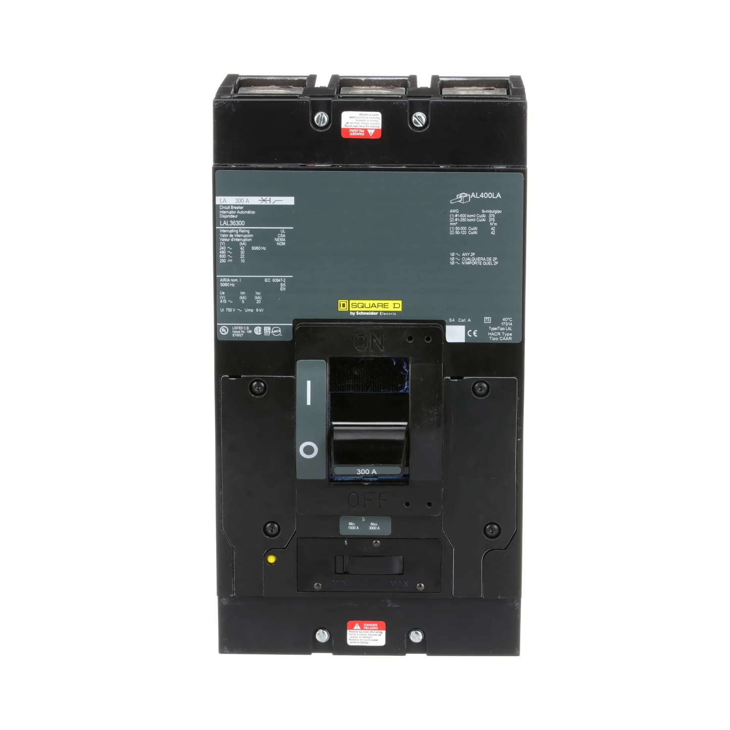 Square D LAL36300 Circuit Breaker | 600V 300A 3P 30kA@480V Feed-Thru LAL Series