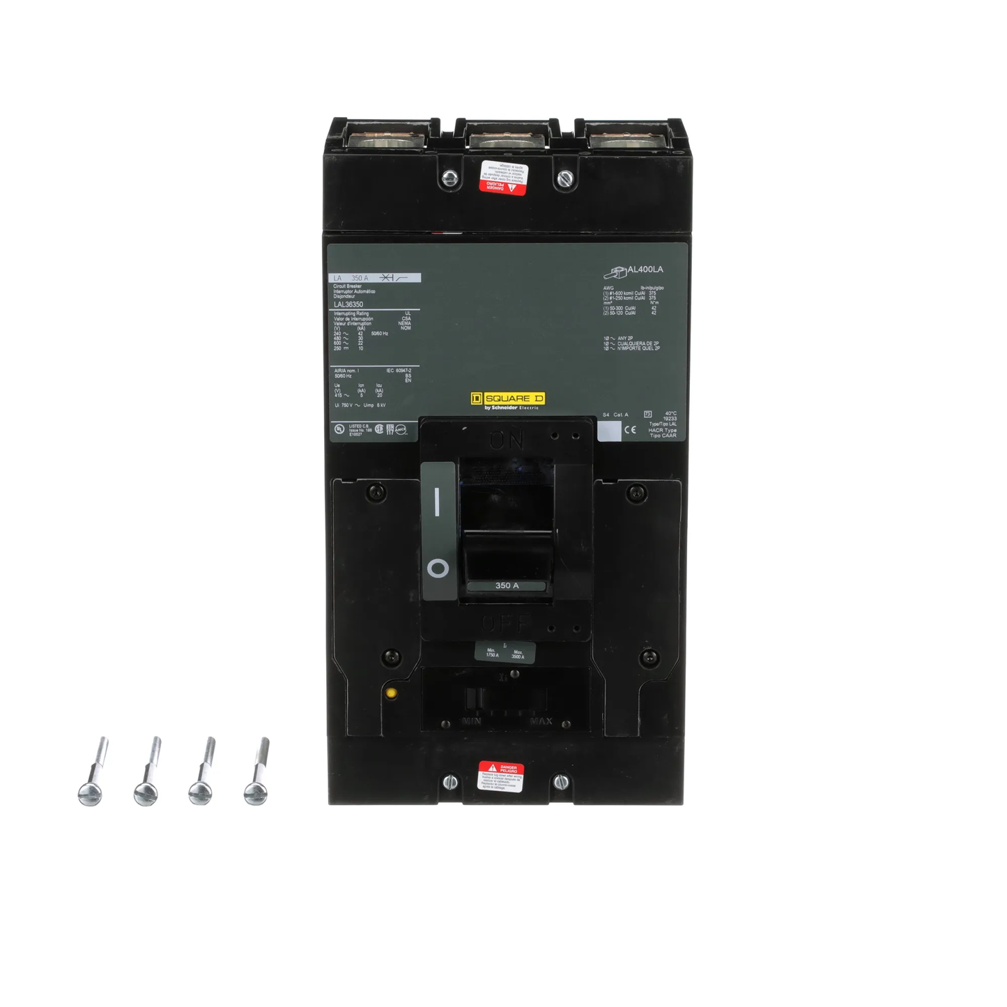 Square D LAL36350 Circuit Breaker | 600V 350A 3P 30kA@480V Feed-Thru LAL Series