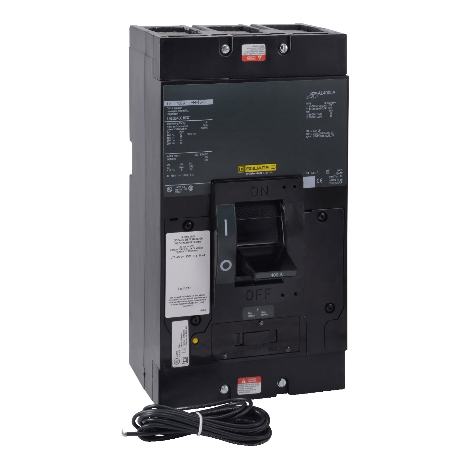 LAL363502361 - Square D Feed-Thru 600V 350A 3 pole circuit breaker 30kA@480V - Essential Electric Supply