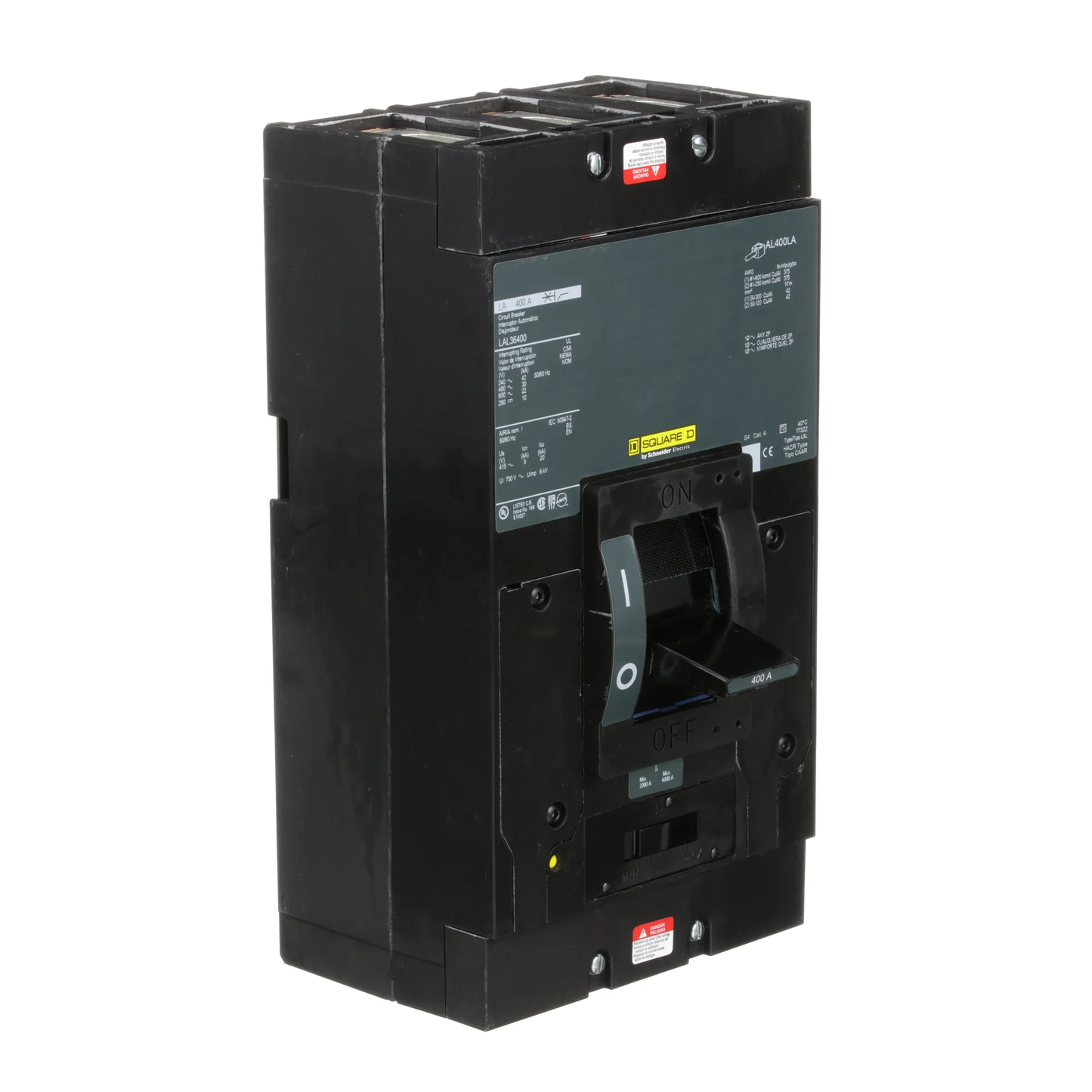 Square D LAL36400 Circuit Breaker | 600V 400A 3P 30kA@480V Feed-Thru LAL Series