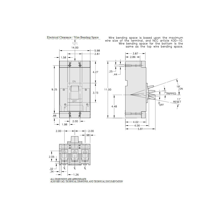 Square D LAL36400 Circuit Breaker | 600V 400A 3P 30kA@480V Feed-Thru LAL Series