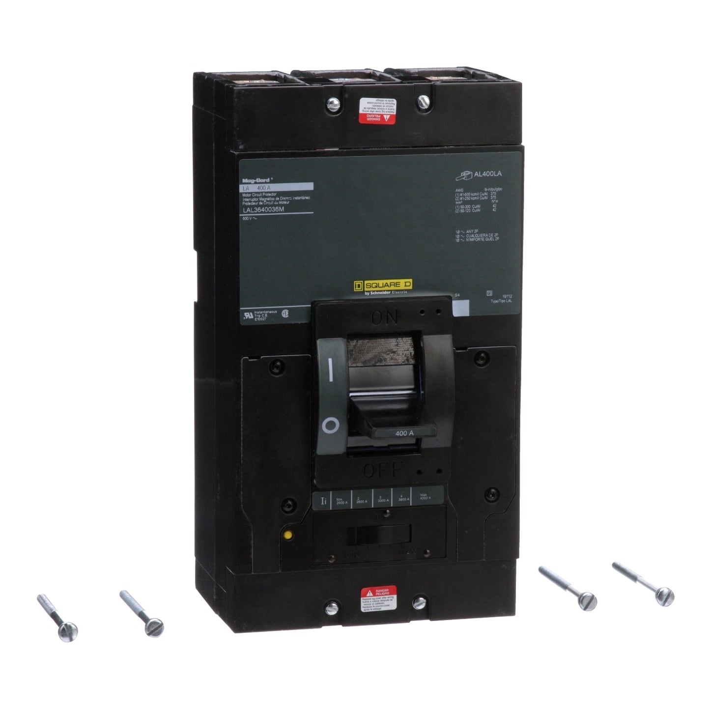 LAL3640036M1021 - Square D Feed-Thru 600V 400A 3 pole circuit breaker 30kA@480V - Essential Electric Supply