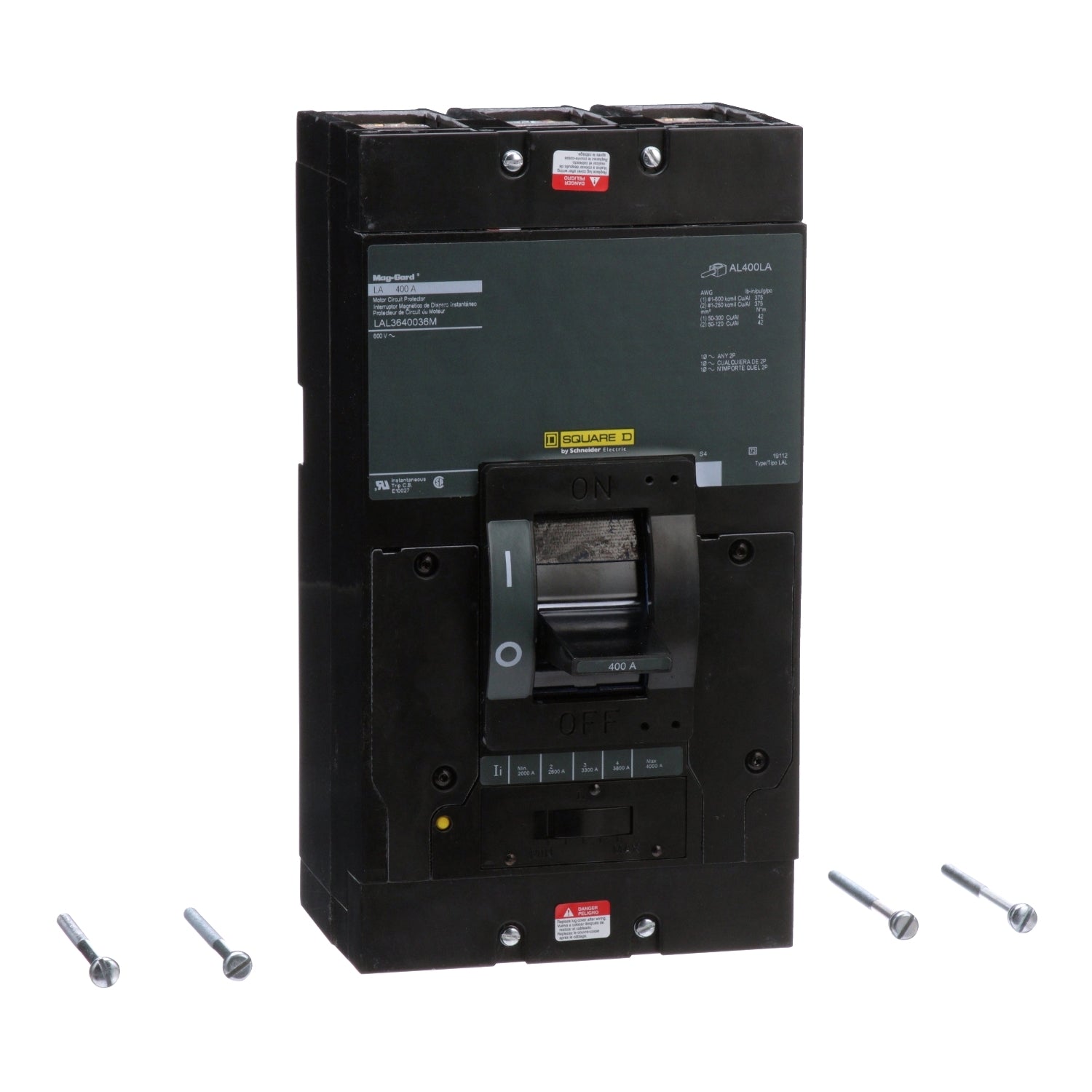 LAL3640036M1021 - Square D Feed-Thru 600V 400A 3 pole circuit breaker 30kA@480V - Essential Electric Supply
