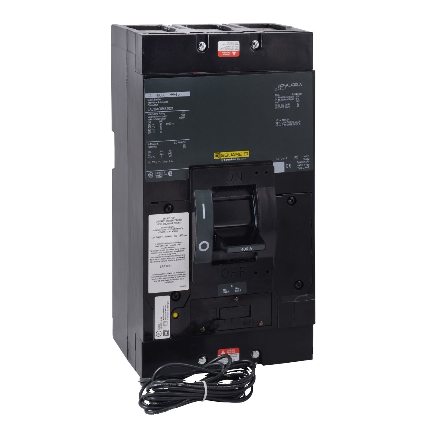 LAL364008041 - Square D Feed-Thru 600V 400A 3 pole circuit breaker 30kA@480V - Essential Electric Supply