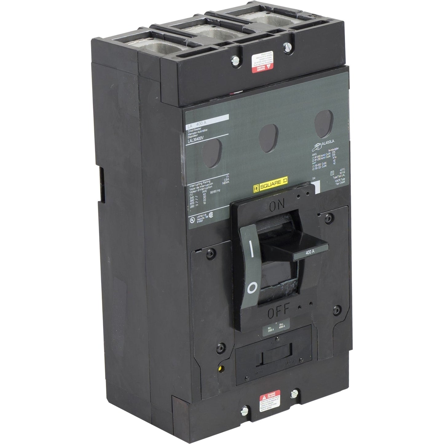 LAL36400V - Square D Feed-Thru 600V 400A 3 pole circuit breaker 30kA@480V - Essential Electric Supply