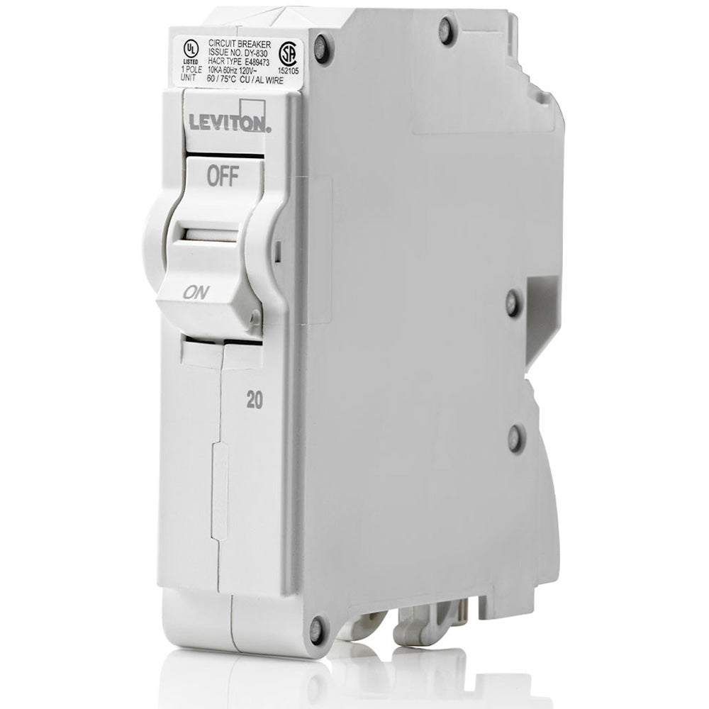 Leviton LB120 Circuit Breaker | 240V 20A 1P 10kA@240V Plug-In LB Series