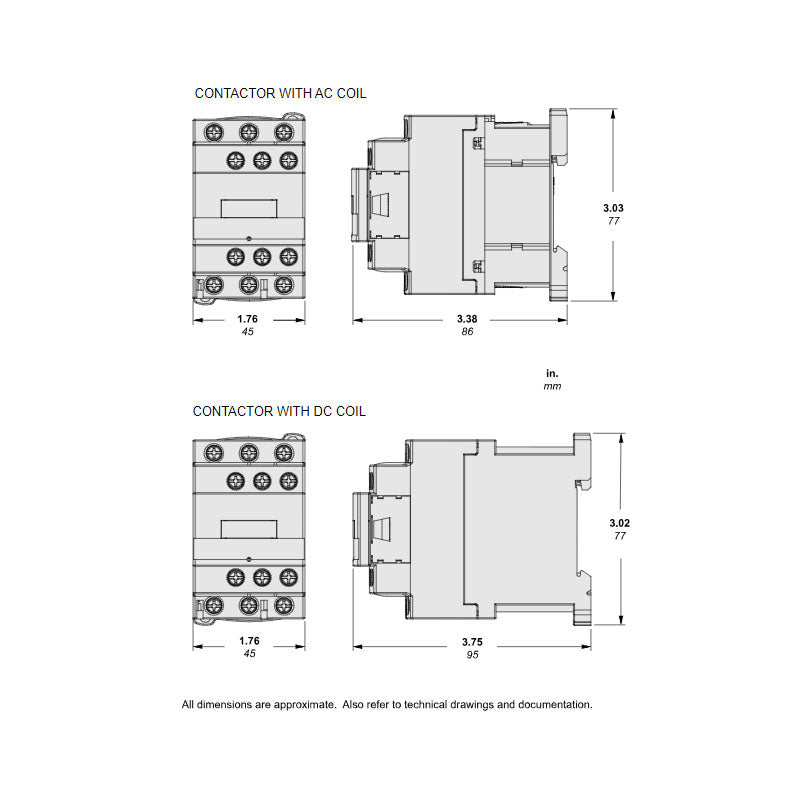 Schneider Electric LC1D09G7 Contactor 3P 600V 25A 120V Coil