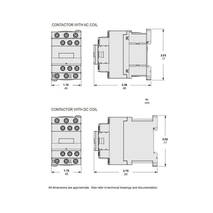 Schneider Electric LC1D09G7 Contactor 3P 600V 25A 120V Coil