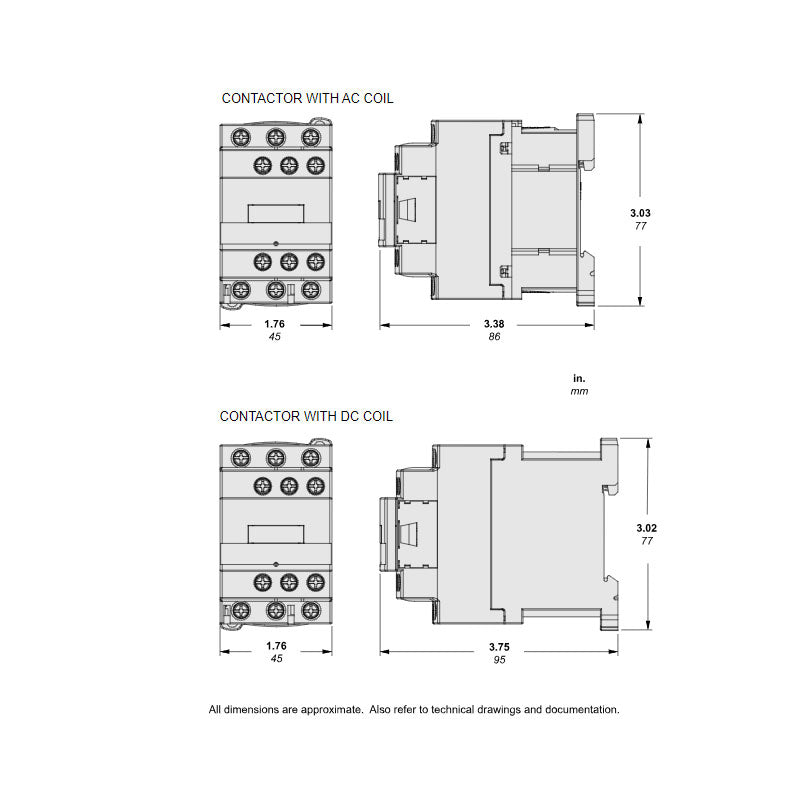Square D LC1D09T7 Contactor 3P 690V 25A 480V Coil TeSys D