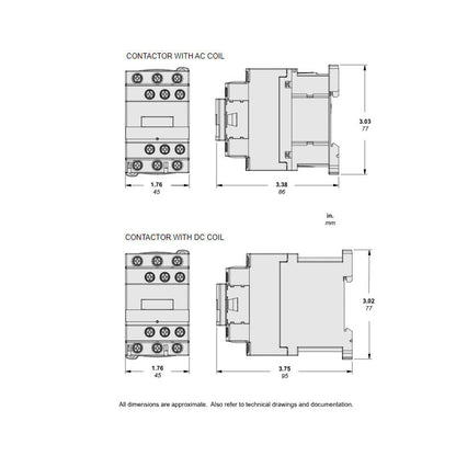 Square D LC1D09T7 Contactor 3P 690V 25A 480V Coil TeSys D