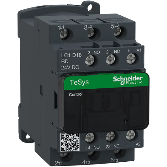 Schneider Electric LC1D18BD Contactor 3 pole 600V 32A 24V coil LC1D