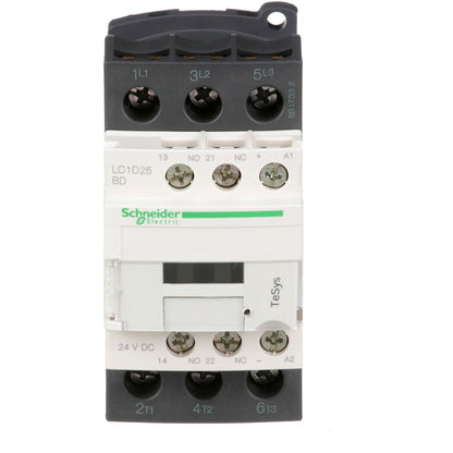 Schneider Electric LC1D25BD Contactors | 3 NO 25A 440VAC-3 24VDC TeSys Deca Series