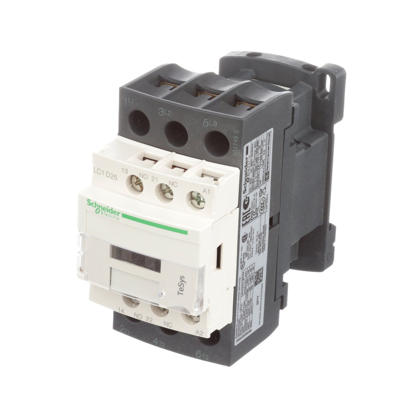 Square D LC1D25T7 Contactor | 3P 690V 25A 480V Coil TeSys D