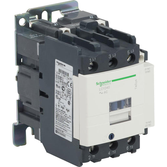 Schneider Electric LC1D40U7 Contactor | 600V 60A 3P 240V Coil D-Line LC1D