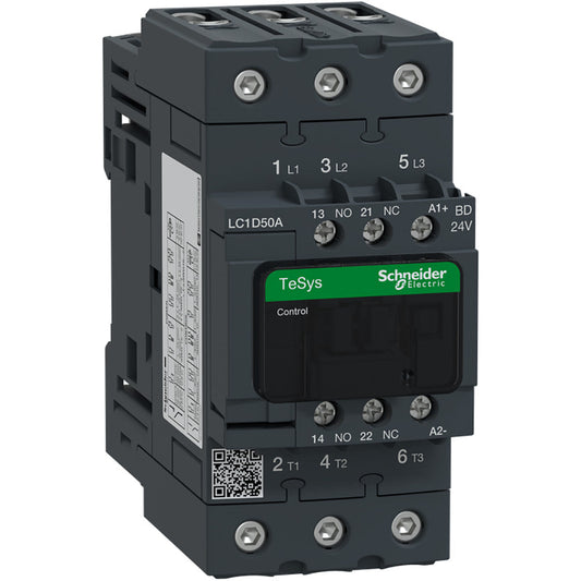 Schneider Electric LC1D50ABD TeSys D Contactor 3 pole 3 phase 690V 80A 24V coil