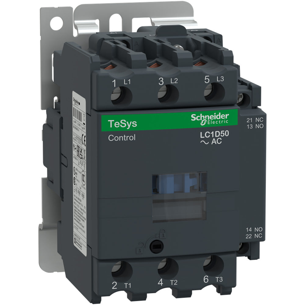 Schneider Electric LC1D50B7 Contactor | 600V 80A 3P 24V D-Line LC1D
