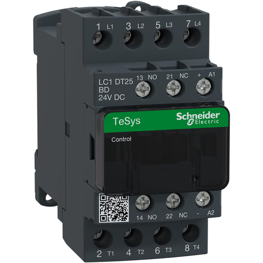 Schneider Electric LC1DT25BD Contactor | 600V 25A 4P 24V Coil LC1D