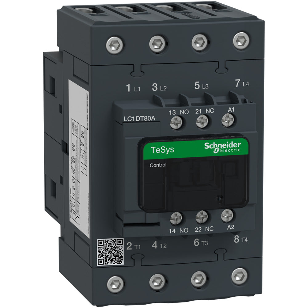 Schneider Electric LC1DT80AG7 Contactor | 4P 3P 690V 80A 120V TeSys D