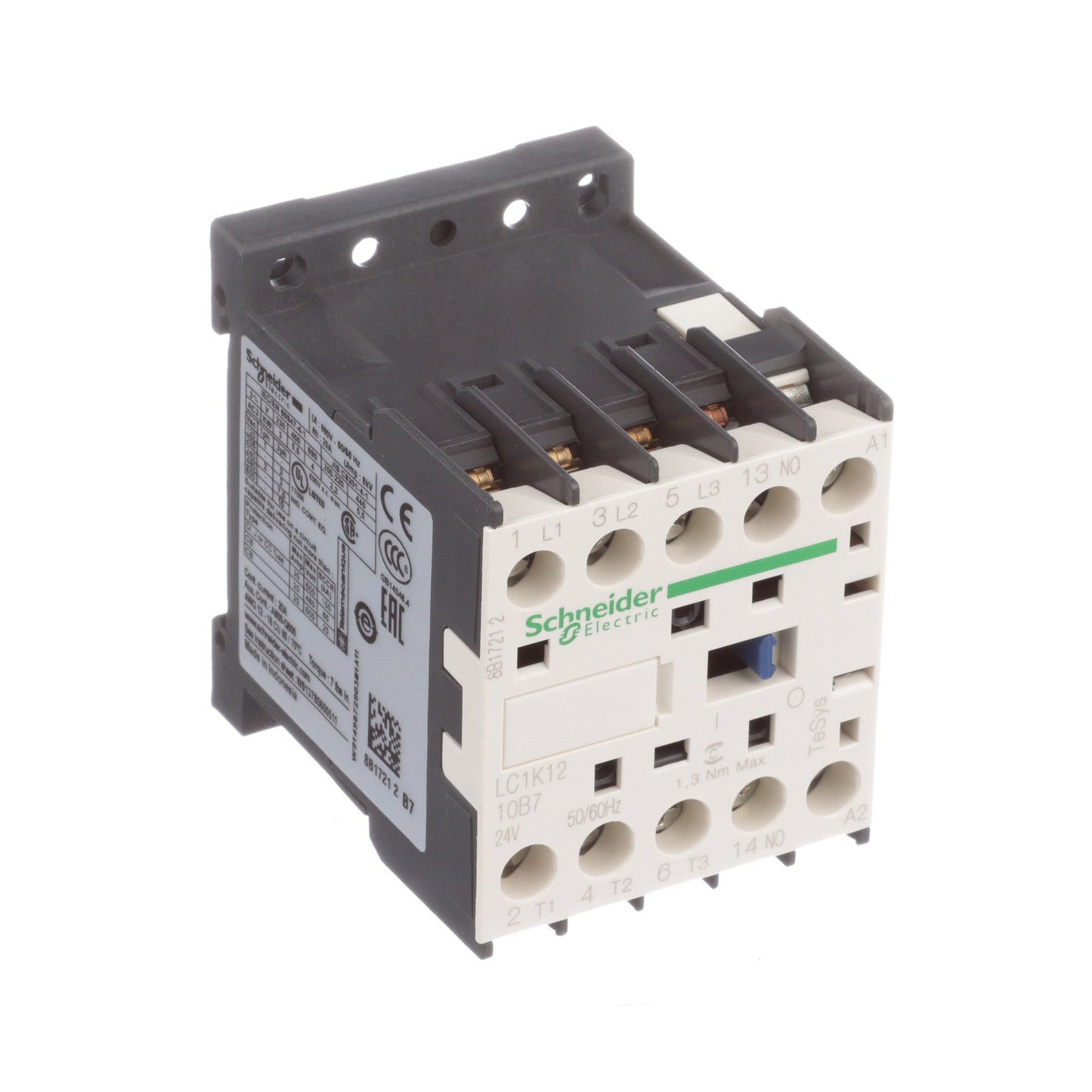 Schneider Electric LC1K1210B7 Contactor 3 pole 600V 20A 24V coil TeSys K