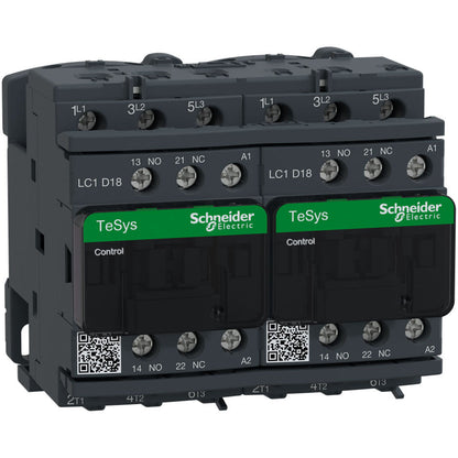 Schneider Electric LC2D18B7 Contactor | 3P 600V 32A 24V Coil TeSys D