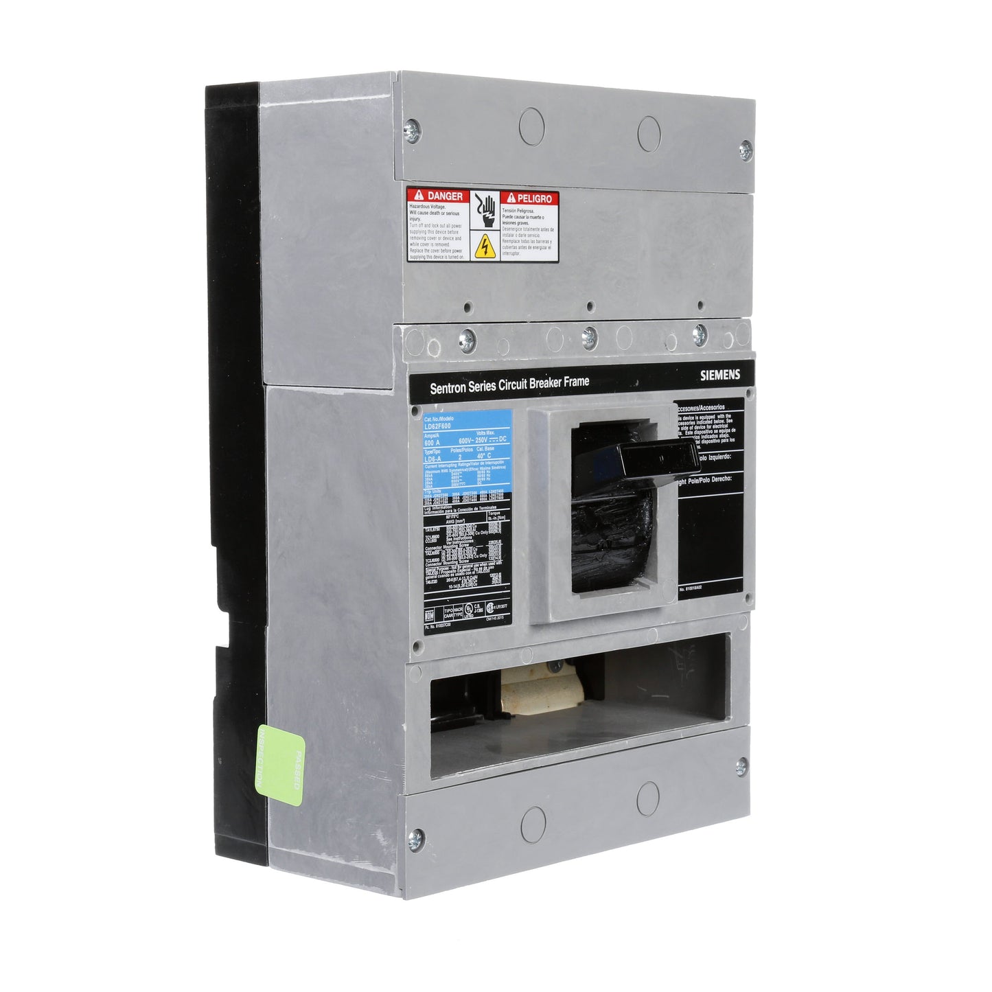 Siemens LD62F600 Circuit Breaker | 600V 600A 2P 35kA@480V Sentron Series