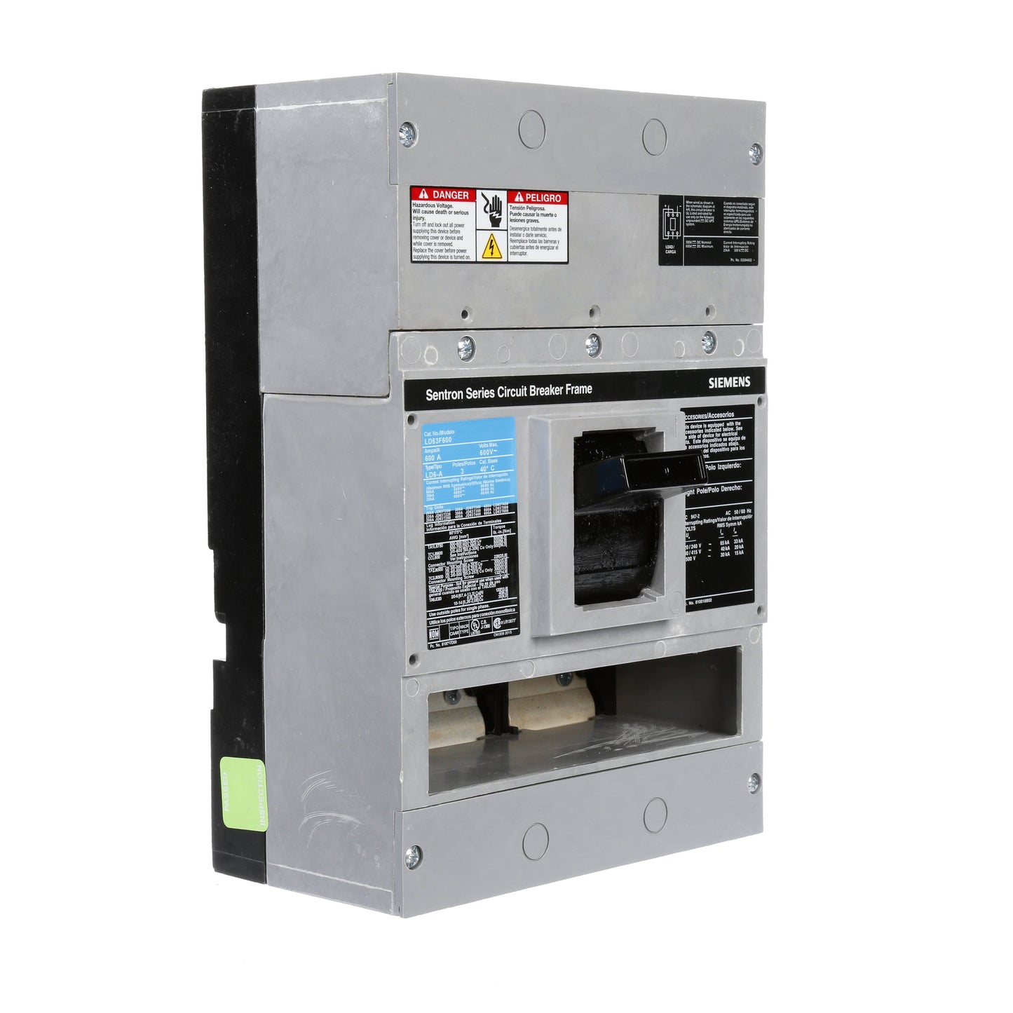Siemens LD63F600 Circuit Breaker | 600V 600A 3P 35kA@480V Bolt-On Sentron Series