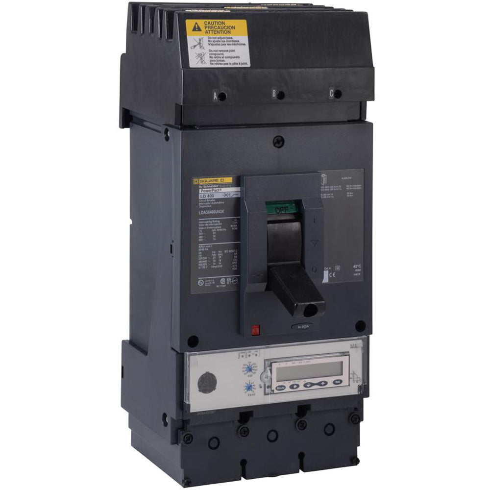 Square D LDA36400U43X Circuit Breaker | 600V 400A 3P 18kA@480V I-Line Style Plug-In Powerpact