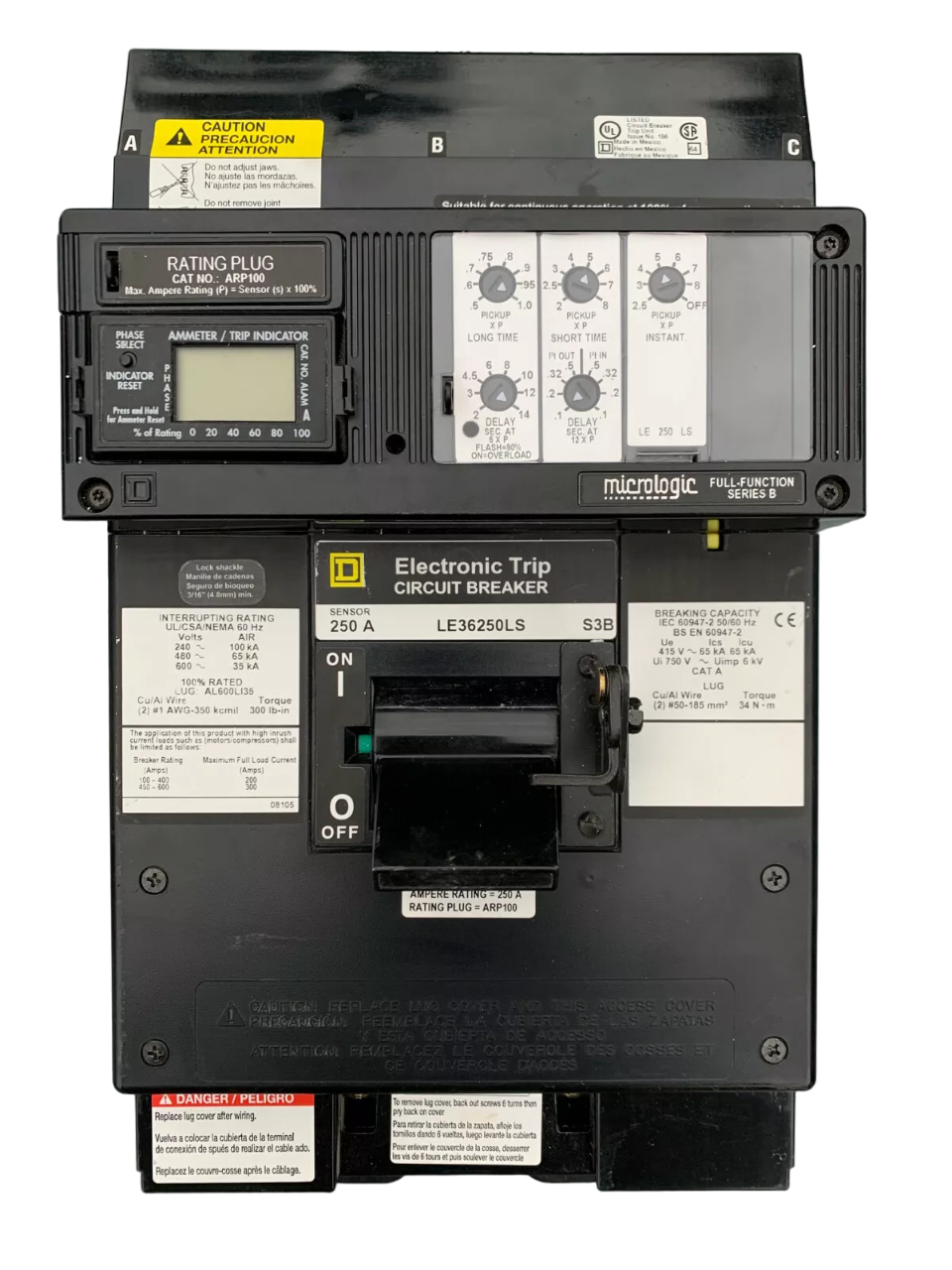 Square D LE36250LS Circuit Breaker | 600V 250A 3P 65kA@480V I-Line Style Plug-In Micrologic