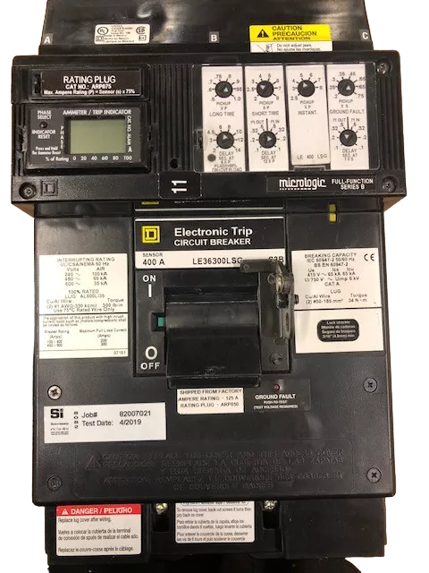Square D LE36300LSG Circuit Breaker | 600V 300A 3P 65kA@480V I-Line Style Plug-In Micrologic