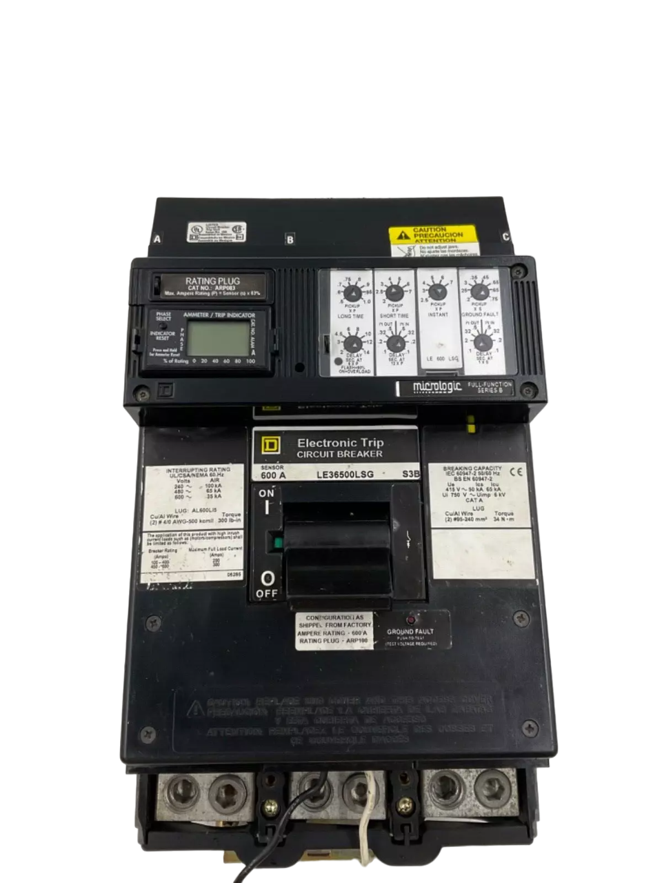 Square D LE36600LI Circuit Breaker | 600V 600A 3P 65kA@480V I-Line Style Plug-In Micrologic