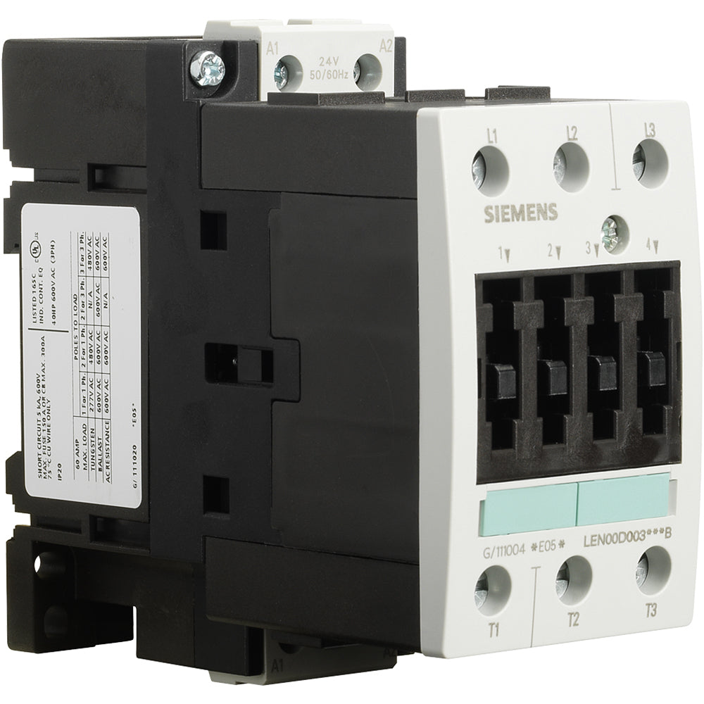 Siemens LEN00D003120B Contactor | 3P 3PH 600V 60A 120V coil