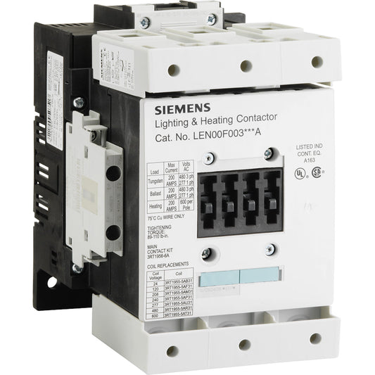 Siemens LEN00F003120A Contactor | 3P 3PH 600V 200A 120V Coil