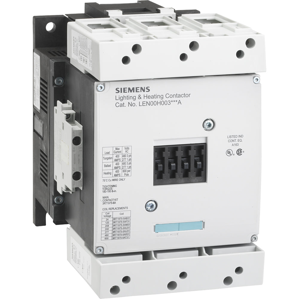 Siemens LEN00H003120A Contactor | 3P 3PH 600V 400A 120V Coil