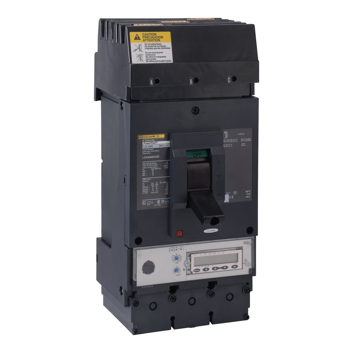LGA36600U44XENYH2 - Schneider Electric I-Line Style Plug-In 600V 600A 3 pole circuit breaker 35kA@480V - Essential Electric Supply
