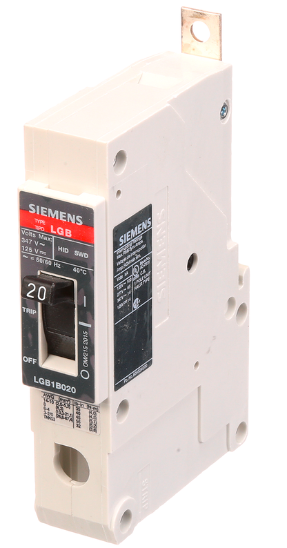Siemens LGB1B020B Molded Case Circuit Breaker | 347V 20A 1P 65kA@277V Bolt-On VL Series