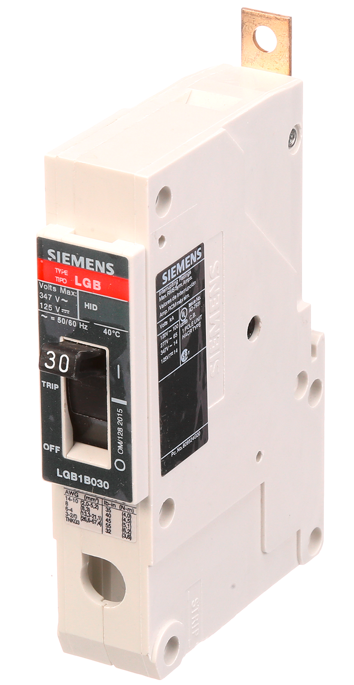 Siemens LGB1B030B Circuit Breaker | 347V 30A 1P 65kA@277V Bolt-On VL Series