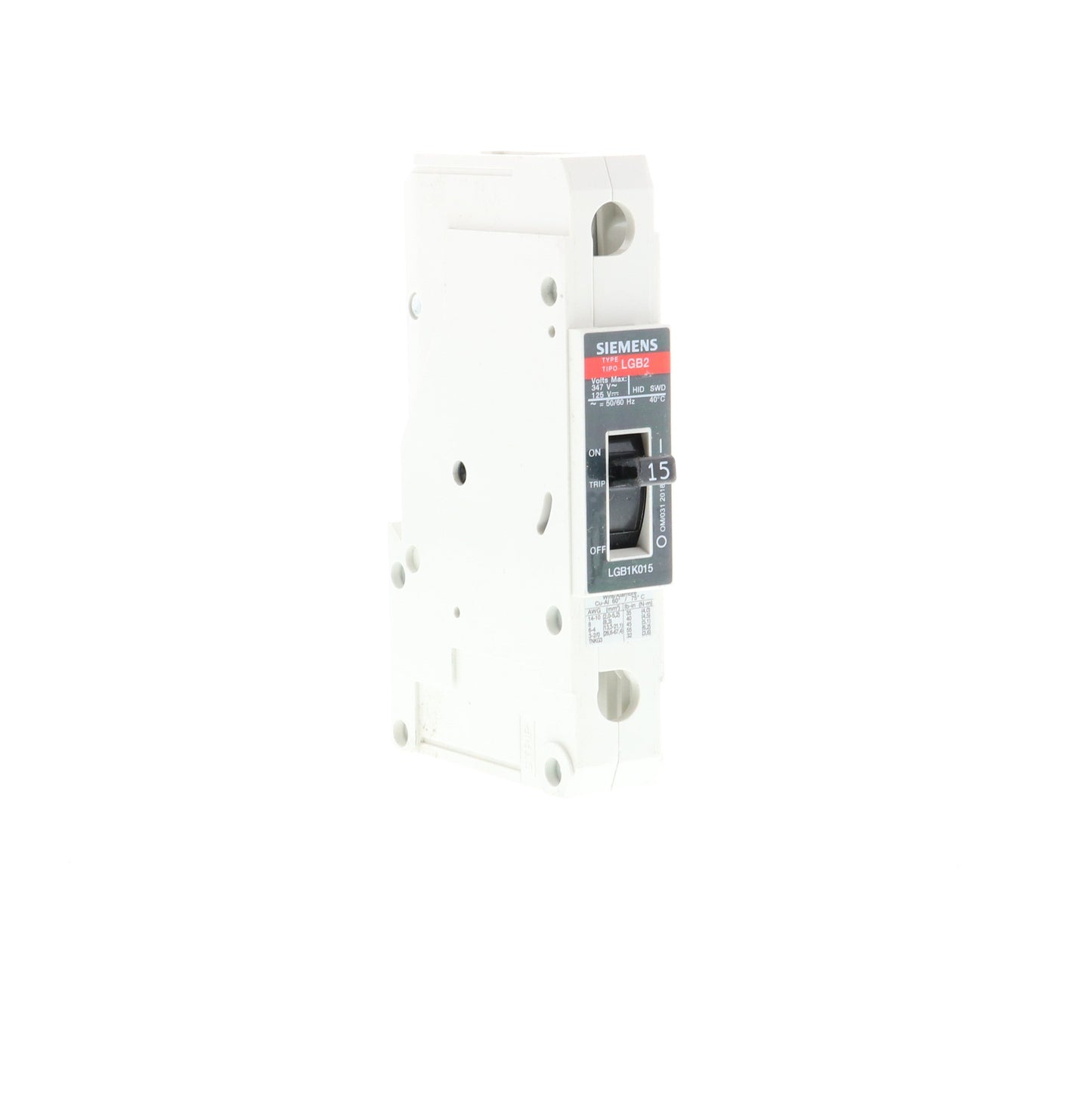 Siemens LGB1K015B Circuit Breaker | GB2 Series GB2 347V 15A