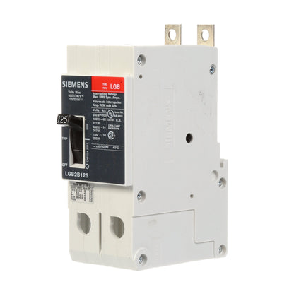 Siemens LGB2B125B Circuit Breaker | 600V 125A 2P 100kA@240V Bolt-On VL Series
