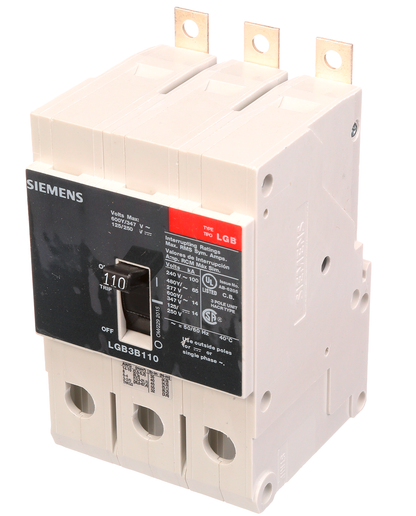 Siemens LGB3B110B Circuit Breaker | 600V 110A 3P 100kA@240V Bolt-On VL Series