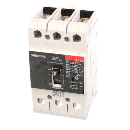 Siemens LGG3B080L Molded Case Circuit Breaker | 600V 80A 3P 65kA@480V Feed-Thru VL Series
