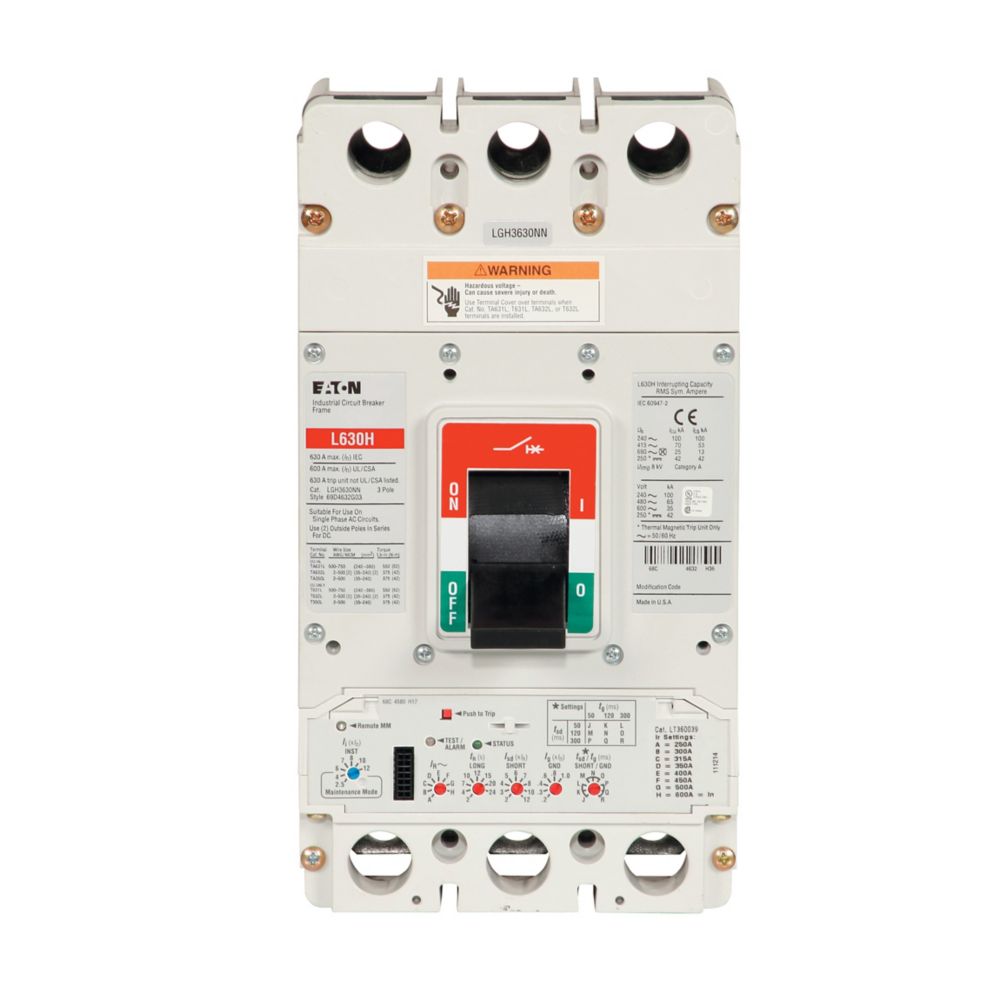 Cutler Hammer LGH340033W Circuit Breaker | 600V 400A 3P 65kA@480V Bolt-On Series G