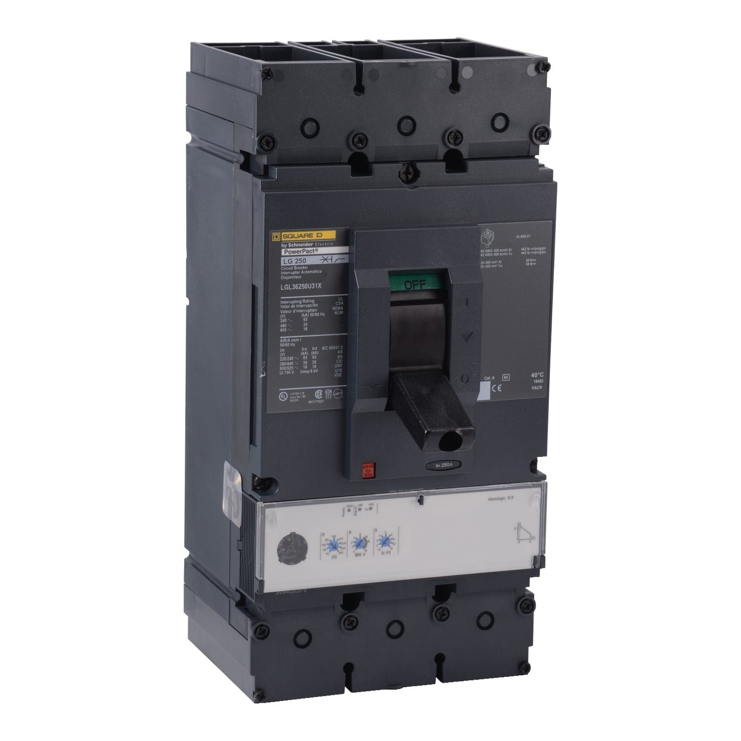 LGL36250U31X - Square D Feed-Thru 600V 250A 3 pole circuit breaker 35kA@480V - Essential Electric Supply