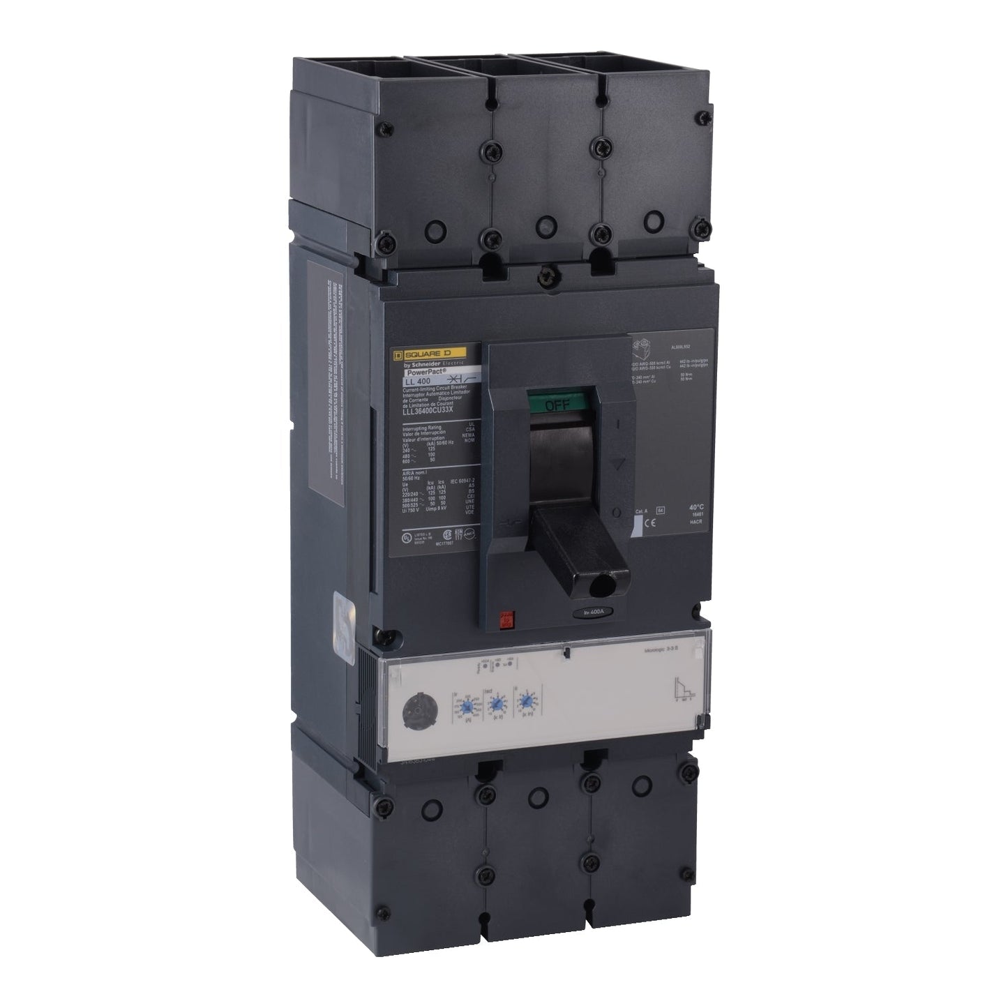 LGL36400CU33X - Square D Feed-Thru 600V 400A 3 pole circuit breaker 35kA@480V - Essential Electric Supply