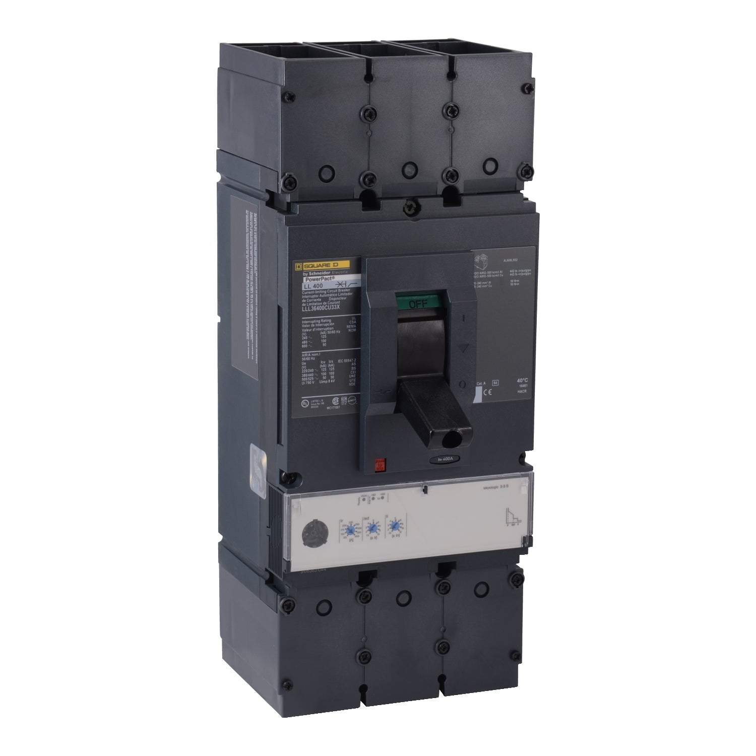 LGL36400CU33X - Square D Feed-Thru 600V 400A 3 pole circuit breaker 35kA@480V - Essential Electric Supply
