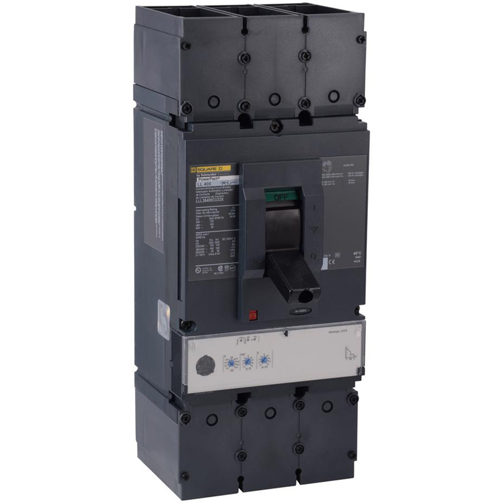 Square D LGL36400U33X Circuit Breaker | 600V 400A 3P 35kA@480V Feed-Thru Powerpact