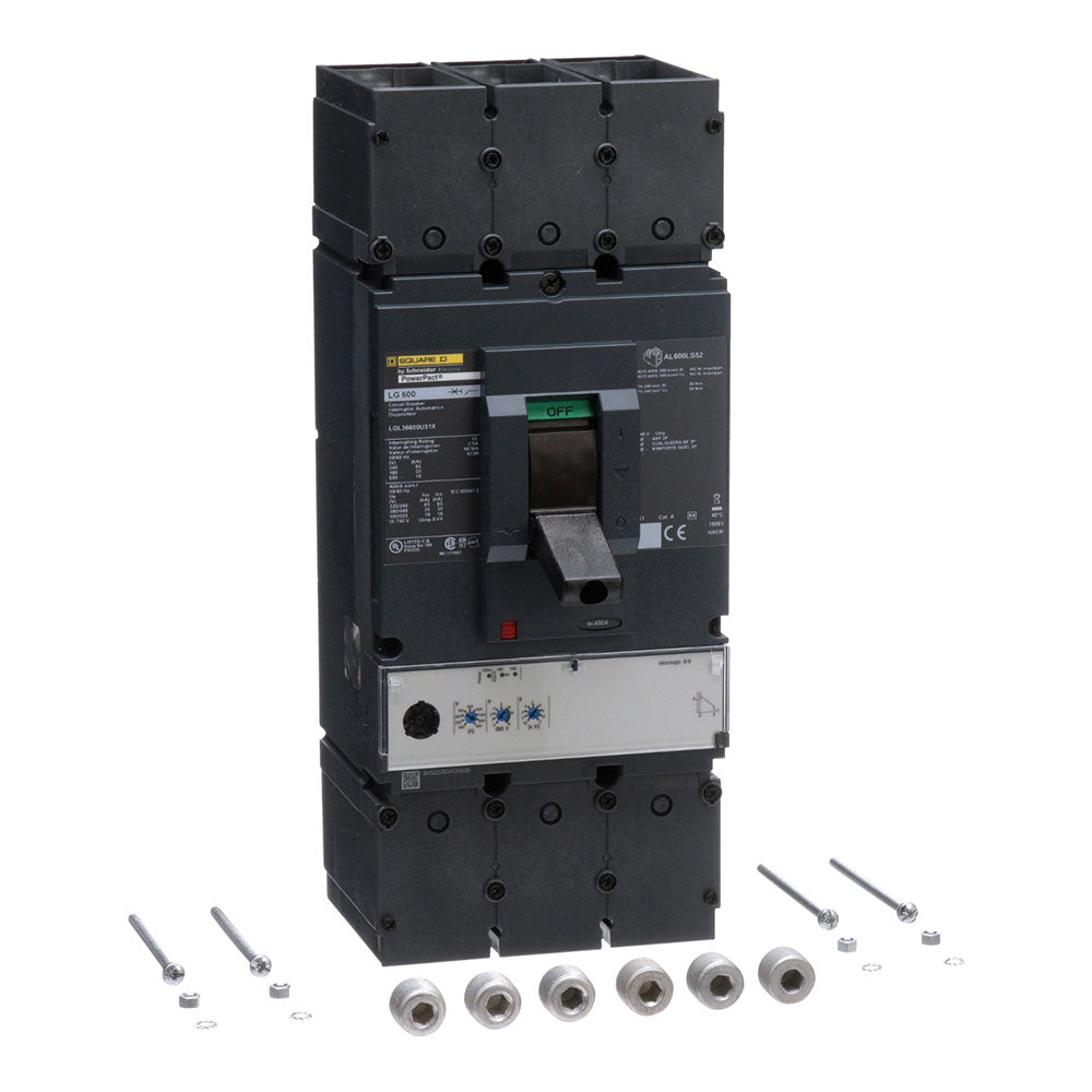 Square D LGL36600U31X Circuit Breaker | 600V 600A 3P 35kA@480V Feed-Thru Powerpact