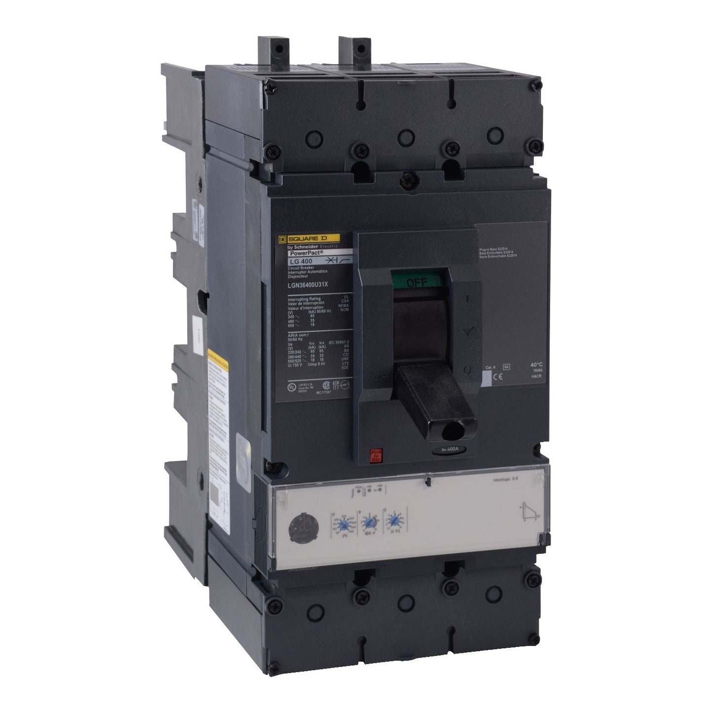 Square D LGN36400U31X Circuit Breaker | 600V 400A 3P 35kA@480V Plug-In Powerpact