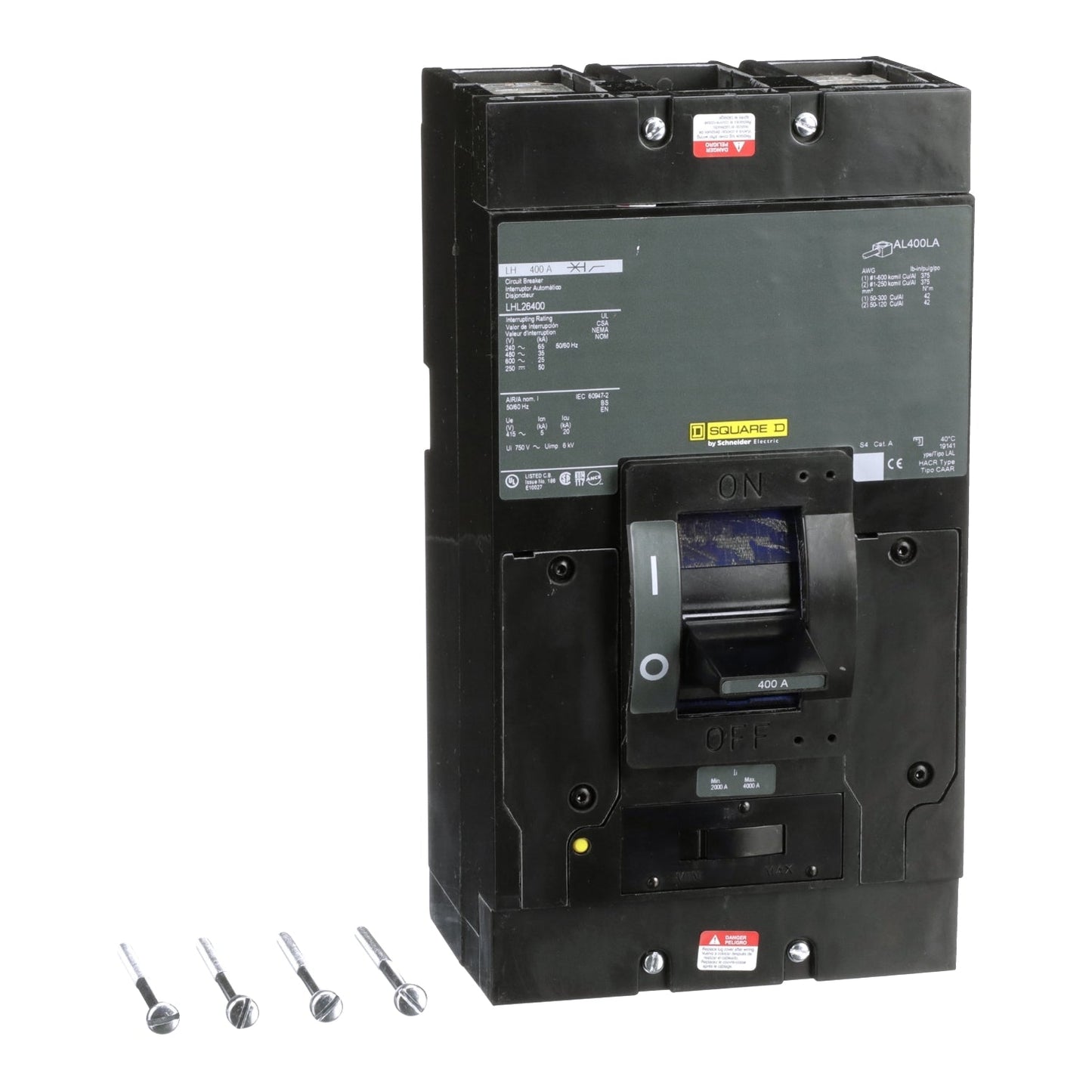 Square D LHL26400 Circuit Breaker | 600V 400A 2P 35kA@480V Feed-Thru LHL Series